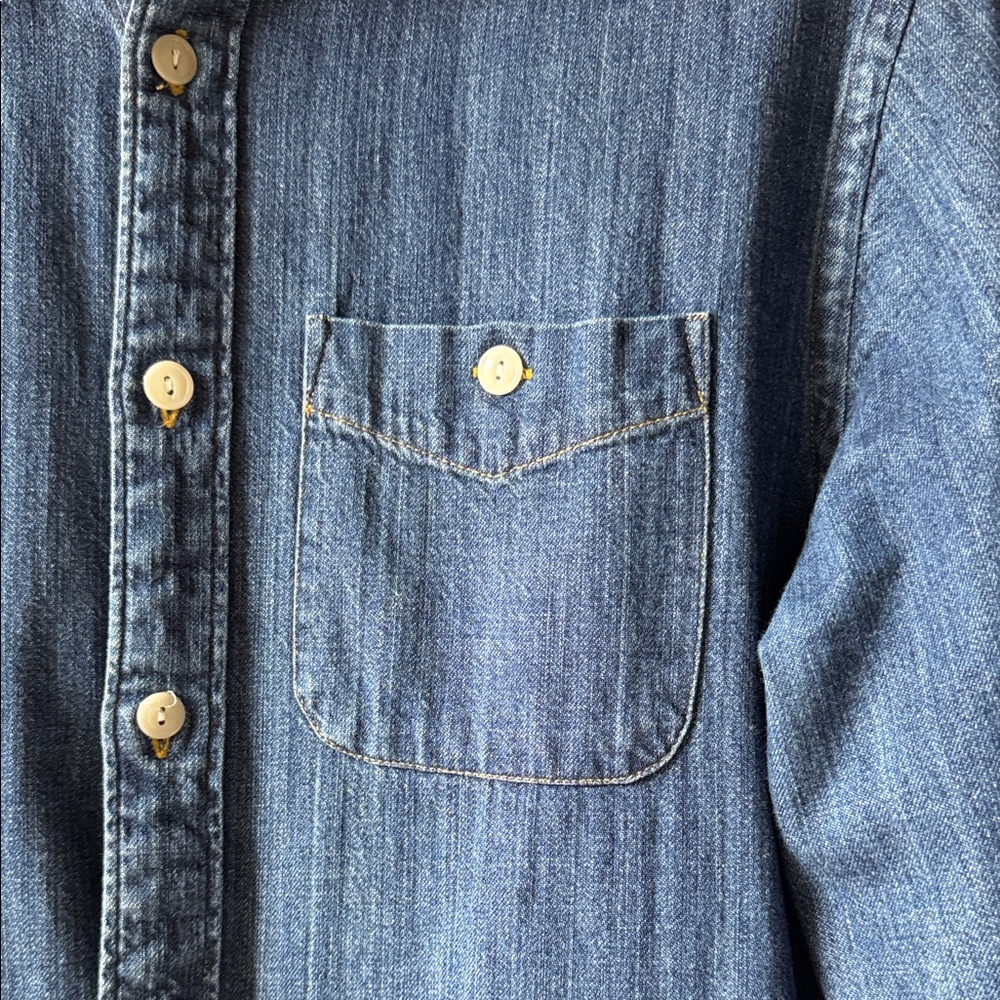 Todd Snyder Indigo Button Down Shirt - Picture 3 of 12